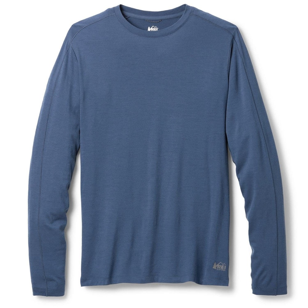 REI Co-op Merino 185 LS Crew Plus Blue 1X New With Tags